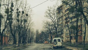 Ukrainos atkovotų Irpinės, Hostomelio ir Bučos vaizdai