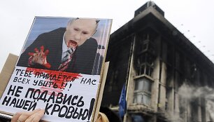 Protesto akcija prie&scaron; Vladimiro Putino sukeltą karą Ukrainoje 