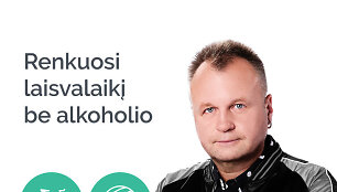"Rinkis gyvenimą" kampanijos stendas su Samu