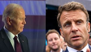 Joe Bidenas ir Emmanuelis Macronas