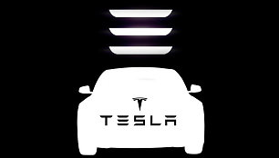 „Tesla Model 3“ logotipas (apkaltintas plagiatu)