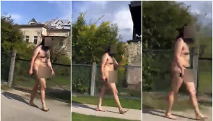 Kaune užfiksuotas nuogas vyras