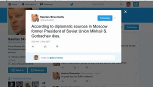 Socialiniame tinkle &bdquo;Twitter&ldquo; &ndash; netikros S. Skvernelio paskyros ir melagingos žinios