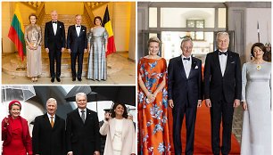 Belgijos karalius Pilypas ir karalienė Matilda, Lietuvos prezidentas Gitanas Nausėda ir pirmoji ponia Diana Nausėdienė
