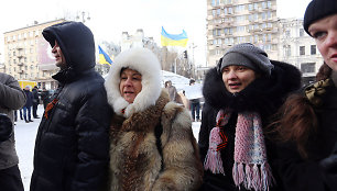 Saujelė V.Janukovyčiaus šalininkų bara Maidano kovotojus 2014 m. vasario 02 d. 