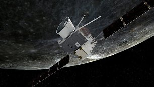 „BepiColombo“ zondo, skriejančio aplink Merkurijų, iliustracija