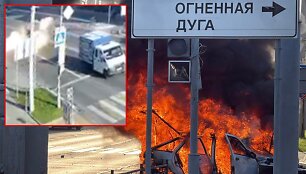 Į automobilį Belgorode pataikė dronas