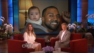 Kim Kardashian Ellen DeGeneres laidoje parodė naujas dukrelės North nuotraukas