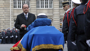 Prancūzijos prezidentas Francois Hollande'as gedulo ceremonijoje