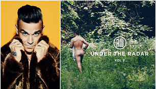 Robbie Williamsas ant albumo „Under The Radar Vol. 2“ viršelio įsiamžino nuogas