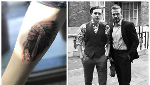 Davido Beckhamo sūnus Brooklynas pasidarė pirmąją tatuiruotę