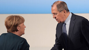 Angela Merkel ir Sergejus Lavrovas