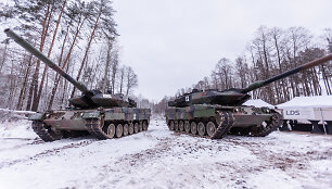 Tankų Leopard testavimas Gaižiūnų poligone