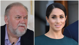 Sasekso hercogienė Meghan ir jos tėvas Thomas Markle'as