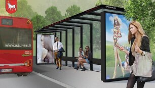 Vie&scaron;ojo transporto stotelės stoginės vizualizacija