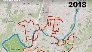 Mingailės bėgimo trajektorija Vilniaus gatvėmis