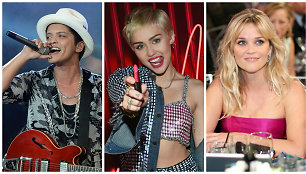 Bruno Marsas, Miley Cyrus, Reese Witherspoon ir Helen Mirren