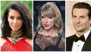 Kim Kardashian, Taylo Swift, Bradley Cooperis ir Emma Watson