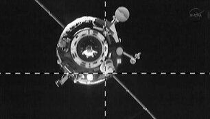 Erdvėlaivis &bdquo;Progress&ldquo;, užfiksuotas i&scaron; Tarptautinės kosminės stoties