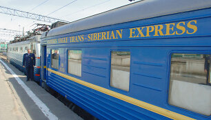 Trans-Siberian traukinys vežantis i&scaron; Maskvos į Vladivostoką per visą Rusiją