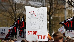 Protestas prie&scaron; Baracką Obamą