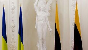 Ukrainos ir Lietuvos vėliavos