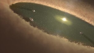 Besiformuojančios planetos menininko akimis