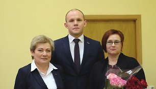 Vilniaus rajono merė Marija Rekst su pavaduotojais R.Komarovskiu ir T.Demeško