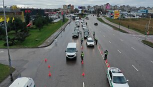 Kauno policijos darbas blokpostuose