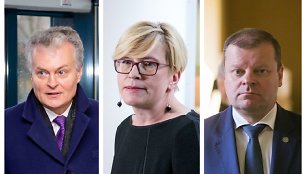 Reitingų viršūnėse esantys kandidatai į prezidentus: Gitanas Nausėda, Ingrida Šimonytė, Saulius Skvernelis