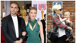 Scarlett Johansson su Romainu Dauriacu ir dukra Rose Dorothy