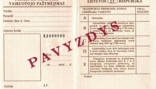 Senojo pavyzdžio vairuotojo pažymėjimas