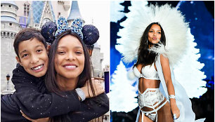 „Victoria's Secret“ angelas Lais Ribeiro su sūnumi Alexandre 