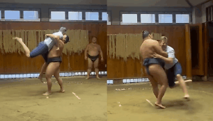Ericas Trumpas sumo ringe Japonijoje