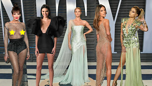 &bdquo;Oskarų&ldquo; dūzgių vie&scaron;nios (i&scaron; kairės): Bleona Qereti, Kendall Jenner, Rosie Huntington-Whiteley, Alesandra Ambrosio ir Paris Jackson