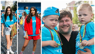 Iglė Bernotaitytė, Karolina Meschino, Merūnas Vitulskis su vaikais