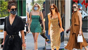 I&scaron; kairės: Katie Holmes, Kaia Gerber, Emily Ratajkowski, Olivia Palermo