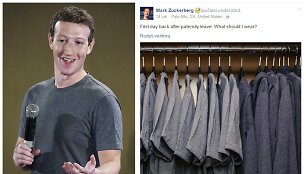 Markas Zuckerbergas pasi&scaron;aipė i&scaron; savo spintos turinio