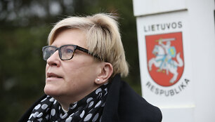 Premjerė Ingrida &Scaron;imonytė vizito Kapčiamiesčio pasienio užkardoje metu