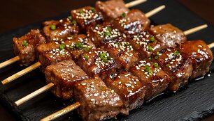 Grilintos mėsos ie&scaron;melis su teriaki padažu