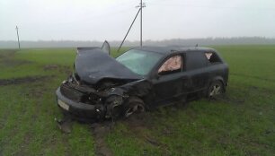 Kėdainių rajone nuo kelio nuvažiavo ir vertėsi &bdquo;Audi&ldquo;