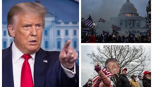 Donaldas Trumpas ir akimirkos i&scaron; protesto prie Kapitolijaus / SCANPIX nuotr.