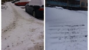 Nuo sniego nei&scaron;valyti kiemai ir laiptai Lazdynuose