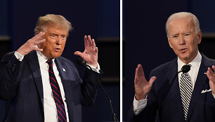 Joe Bidenas ir Donaldas Trumpas per debatus