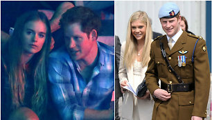 Princas Harry su Cressida Bonas (kairėje, 2014 m.) ir Chelsy Davy (2010 m.)