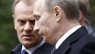 Donaldas Tuskas ir Vladimiras Putinas