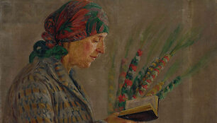 Eugenia Sienkiewicz-Przyałgowska (1891&ndash;1966). Moteris su verbomis. Fragmentas. Drobė, aliejus.