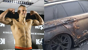 I&scaron;puolis prie&scaron; Naglio Kani&scaron;ausko automobobilį