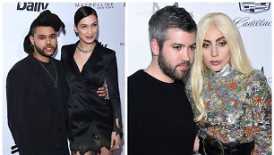 Brandonas Maxwellas ir Lady Gaga bei The Weeknd ir Bella Hadid