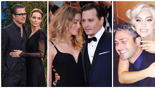 Angelina Jolie ir Bradas Pittas, Amber Heard ir Johnny Deppas bei Lady Gaga ir Tayloras Kinney
